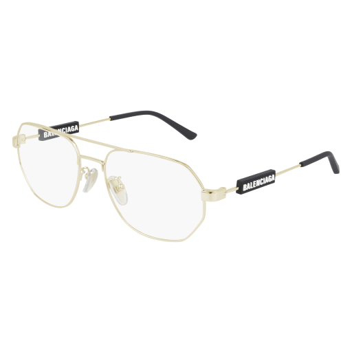 Balenciaga Brillenfassung Unisex Aviator Asian Smart Fitting Gold Met BB0117O Italy