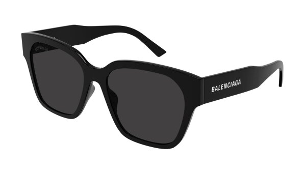 Balenciaga Sonnenbrille Unisex Rechteckig-Quadratisch Asian Fitting Schwarz Ace BB0215SA Italy