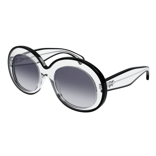 Azzedine Alaïa Sonnenbrille Woman Rund-Oval-Panthos International Kristall Ace AA0063S Italy