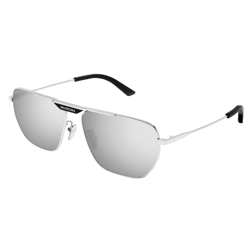 Balenciaga Sonnenbrille Man Rechteckig-Quadratisch Asian Fitting Silber Met BB0298SA Italy