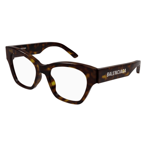 Balenciaga Brillenfassung Woman Cat-Eye Asian Smart Fitting Havanna Rac BB0263O Italy