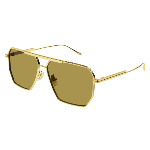 Bottega Veneta Sonnenbrille Man Aviator International Gold Met BV1012S Italy