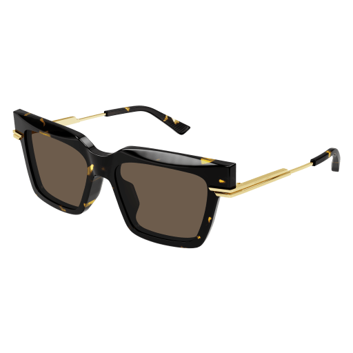 Bottega Veneta Sonnenbrille Woman Rechteckig-Quadratisch Asian Smart Fitting Havanna Rac BV1242S Italy