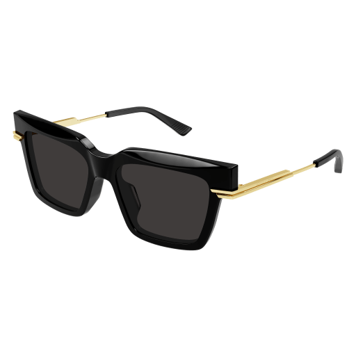 Bottega Veneta Sonnenbrille Woman Rechteckig-Quadratisch Asian Smart Fitting Schwarz Rac BV1242S Italy