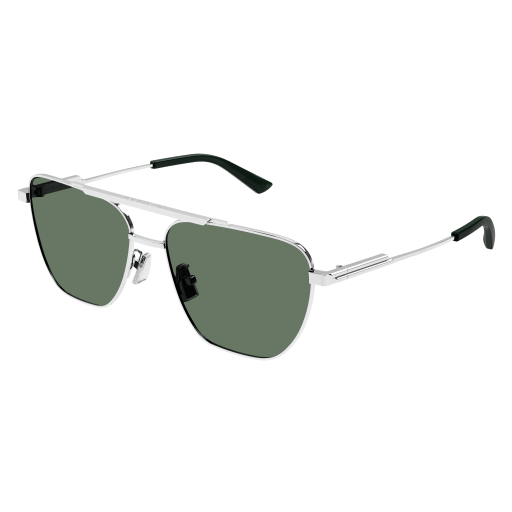 Bottega Veneta Sonnenbrille Man Aviator Asian Smart Fitting Silber Met BV1236S Italy