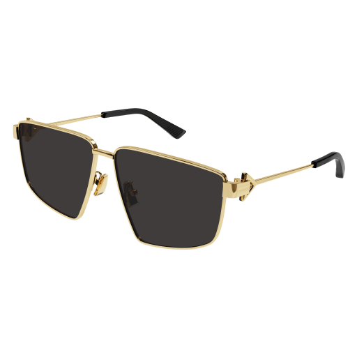 Bottega Veneta Sonnenbrille Woman Rechteckig-Quadratisch Asian Smart Fitting Gold Met BV1223S Italy