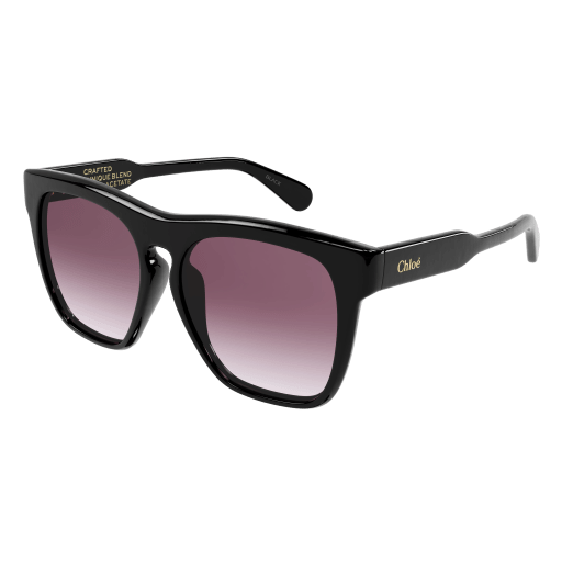 Chloé Frau Asian Fitting SCHWARZ RECYCLED ACETATE CH0149SA Italien