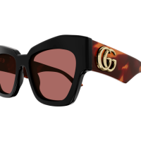 Gucci Frau International SCHWARZ RECYCLED ACETATE GG1422S Italien