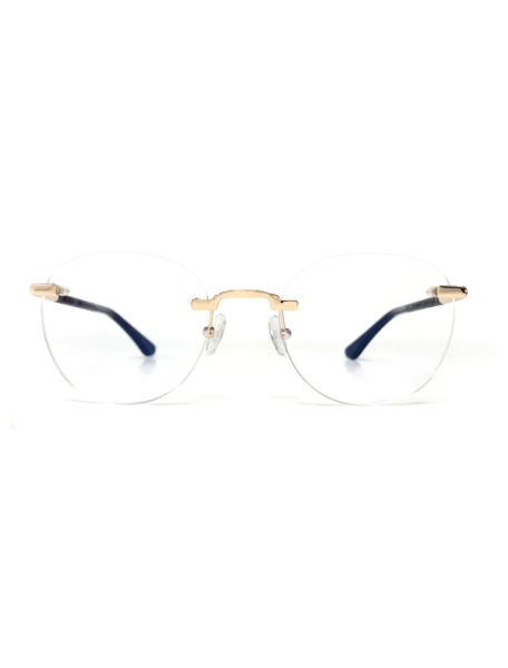 WOODFELLAS Rimless Titanium Optical Ammil 11016 Holz/Titan curled/gold shiny