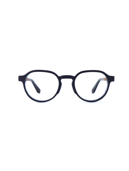 WOODFELLAS Wood/Acetate Optical Fog 11054 Holz/Acetat curled/blue