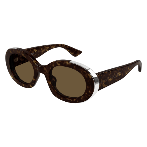 Alexander Mcqueen Frau Asian Smart Fitting HAVANNA RECYCLED ACETATE AM0445S Italien