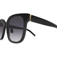 Saint Laurent Frau Asian Fitting SCHWARZ RECYCLED ACETATE SL M105F Italien