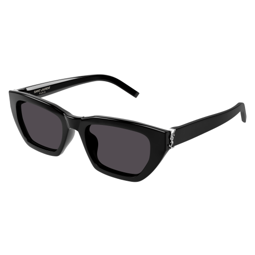 Saint Laurent Frau Asian Fitting SCHWARZ RECYCLED ACETATE SL M127F Italien